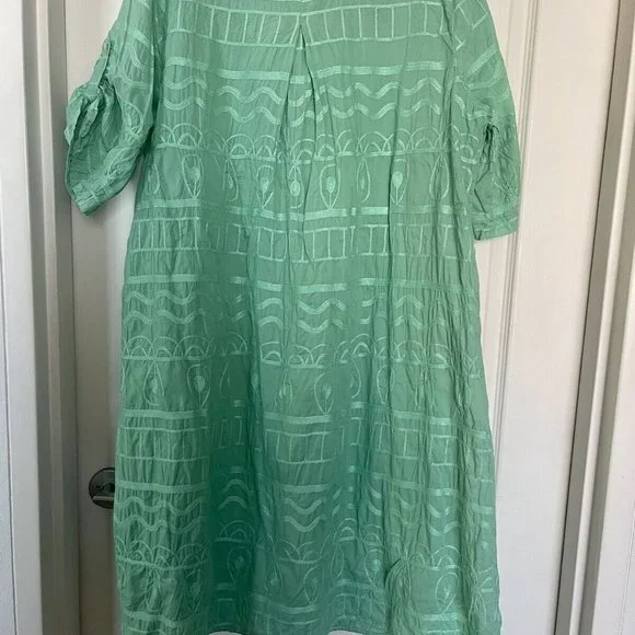 Blue Illusion green cotton tea dress - size 3X - Picture 4 of 6